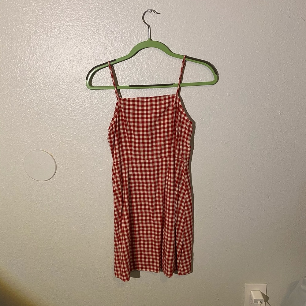 Red and white dress